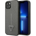 Guess GUHCP13MPSATLG Apple iPhone 13 silver hardcase Saffiano Triangle Logo