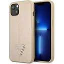 Guess GUHCP13SPSATLE Apple iPhone 13 mini beige hardcase Saffiano Triangle Logo