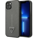 Guess GUHCP13SPSATLG Apple iPhone 13 mini silver hardcase Saffiano Triangle Logo