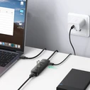 UGREEN CM416 4-in-1 USB HUB - 4x USB Type A 3.0 PD DC 12V 0.25m black