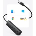 UGREEN CM416 4-in-1 USB HUB - 4x USB Type A 3.0 PD DC 12V 0.25m black