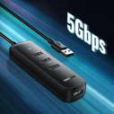 UGREEN CM416 4-in-1 USB HUB - 4x USB Type A 3.0 PD DC 12V 0.25m black
