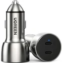 UGREEN CD213 car charger 2x USB Type C Quick Charge 3.0 PD 3.0 36 W FCP AFC 3 A gray