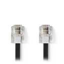 Καλώδιο τηλεφωνικό RJ11 Nedis TCGP90200BK100 male to male 10m Black