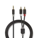 Καλώδιο RCA Nedis Stereo 3.5 mm Male to 2x RCA Male 1.0 m Anthracite