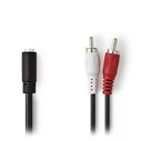 Αντάπτορας RCA Nedis CAGB22255BK02 Stereo 2x RCA Male - 3.5mm Female