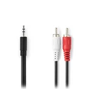 Καλώδιο 3.5mm Nedis Audio 1x Jack male/2x RCA male 5m Black (CAGB22200BK50)