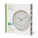 Ρολόι Τοίχου Nedis Clwa015pc30gd Gold/White