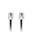 Καλώδιο Τηλεφώνου Nedis RJ11 αρσ. - RJ11 αρσ. 2.00 m., μαύρο.