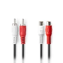 Καλώδιο RCA Nedis προέκτασης stereo 2x RCA, 2.00m Μαύρο