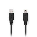 Καλώδιο USB Nedis USB-A Male to USB Mini-B 5 pin Male 2.00m Black (CCGL60300BK20)
