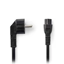 Καλώδιο Τροφοδοσίας Nedis Schuko αρσ. σε γωνία 90°- IEC-320-C5, 2m.