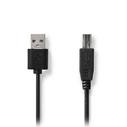 Καλώδιο USB Nedis 2m Black