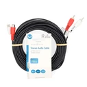 Καλώδιο Προέκτασης Nedis stereo 2x RCA, 10.0m σε μαύρο χρώμα.