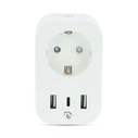 Wi-Fi Smart Πρίζα Nedis με 3 θύρες φόρτισης USB και μετρητή κατανάλωσης, 3680W.