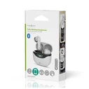 Bluetooth Handsfree Nedis με θήκη φόρτισης noise cancelling (ANC), σε λευκό χρώμα.