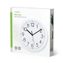 Ρολόι Τοίχου Nedis με μεγάλους αριθμούς σε λευκό χρώμα.