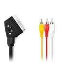 Καλώδιο Scart Αρσ. - 3x Rca Αρσ Nedis Cvgl31130bk20 Με Διακόπτη (In/Out) 2.00m