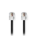 Τηλεφωνικό Καλώδιο Rj11 Αρσ. - Rj11 Αρσ. 5.00 M Nedis Tcgl90200bk50 Σε Μαύρο Χρώμα
