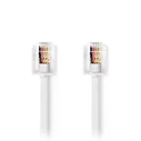 Τηλεφωνικό Καλώδιο Nedis RJ11 αρσ. - RJ11 αρσ., 10m Λευκό