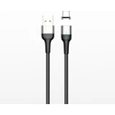 USAMS Magnetic Nylon Cable U28 Lightning 2.4A Fast Charge 1m grey SJ326USB03 (US-SJ326)