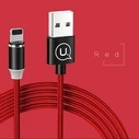USAMS Magnetic Nylon Cable U-Sure Lightning 1m 2.1A red SJ292USB02 (US-SJ292)