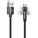 USAMS Nylon Cable Rotatable U60 2A microUSB black 1m SJ478USB01 (US-SJ478)