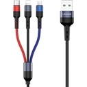 USAMS Nylon Cable U26 3in1 0.35m 2A Fast Charge (Lightning/microUSB/USB-C) SJ410USB01 (US-SJ410)