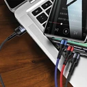 USAMS Nylon Cable U26 3in1 0.35m 2A Fast Charge (Lightning/microUSB/USB-C) SJ410USB01 (US-SJ410)