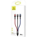 USAMS Nylon Cable U26 3in1 0.35m 2A Fast Charge (Lightning/microUSB/USB-C) SJ410USB01 (US-SJ410)