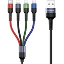 USAMS Nylon Cable U26 4in1 0.35m 2A Fast Charge (2xLightning/microUSB/USB-C) SJ411USB01 (US-SJ411)