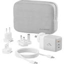 Alogic GaN Charger 100W with 1x USB-A, 2x USB-C Ports and USB-C to USB-C Cable – White (Rapid Power)