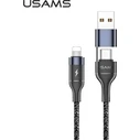 USAMS Nylon Cable U31 USB-C - USB-C/Lightning 60W PD Fast Charge black SJ403USB01 (US-SJ403)