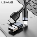 USAMS Nylon Cable U31 USB-C - USB-C/Lightning 60W PD Fast Charge black SJ403USB01 (US-SJ403)