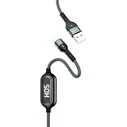 USAMS Nylon Cable U48 Lightning 1,2m 2A Fast Charging LED green SJ423USB02 (US-SJ423)