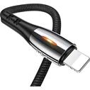 USAMS Nylon Cable U-Tone Lightning 1.2m Power-off 2A Fast Charging black SJ344USB01 (US-SJ344)
