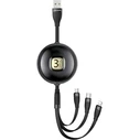 USAMS Cable U69 3in1 1m black (Lightning/microUSB/USB-C) SJ508USB01 (US-SJ508)