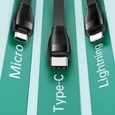 USAMS Cable U69 3in1 1m black (Lightning/microUSB/USB-C) SJ508USB01 (US-SJ508)