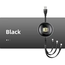 USAMS Cable U69 3in1 1m black (Lightning/microUSB/USB-C) SJ508USB01 (US-SJ508)