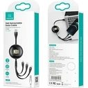 USAMS Cable U69 3in1 1m black (Lightning/microUSB/USB-C) SJ508USB01 (US-SJ508)