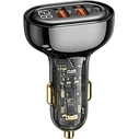 USAMS Car Charger 1xUSB-C 2xUSB-A 125W Fast Charge transparent black CC158CC01 (US-CC158)