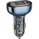 USAMS Car Charger 1xUSB-C 2xUSB-A 125W Fast Charge transparent blue CC158CC02 (US-CC158)