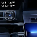 USAMS Car Charger C29 45W 2xUSB-A Fast Charge light gold CC154CC01 (US-CC154)