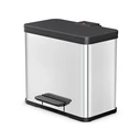 Hailo Öko duo Plus L stainless steel pedal waste separation bin 17+9L