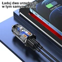 USAMS Car Charger USB+USB-C C25 42.5W Fast Charge transparent blue CC127CC02 (US-CC127)