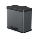 Hailo Öko trio Plus L dark grey, matte - 3 x 9 L pedal-operated waste separation bin