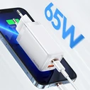 USAMS Wall Charger 1xUSB-C+1xUSB T47 65W PD Fast Charging Super Si black CC153TC01 (US-CC153)