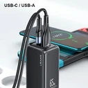 USAMS Wall Charger 1xUSB-C+1xUSB T47 65W PD Fast Charging Super Si black CC153TC01 (US-CC153)