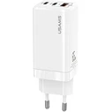 USAMS Wall Charger MT 2xUSB-C+USB GaN 65W T33 PD Fast Charging white CC110TC02 (US-CC110)