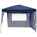 Velco Side Wall Plain Striped Blue-White with Window 300x200cm POL 160gr
